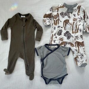 Organic cotton baby bundle size 0-3 Monica + andy, Mebie Baby, Honest Baby 3pc